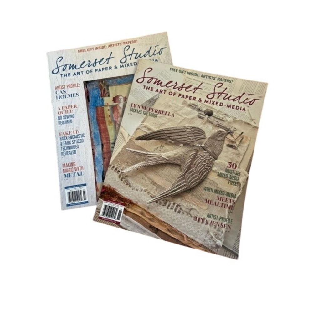 Somerset Studio Magazine Lot 2017 Art of Paper Mixed-Media Stampington 2 Issues